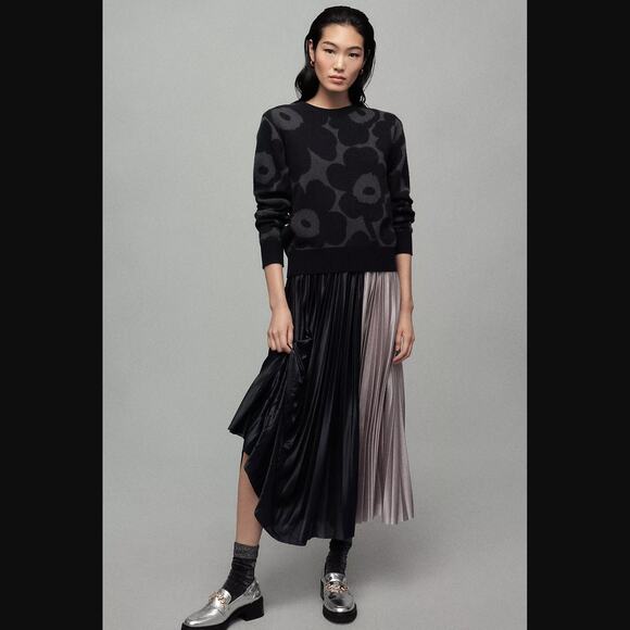 NWT Sunday in Brooklyn Colorblock Pleated Midi Skirt - Small - Picture 2 of 6